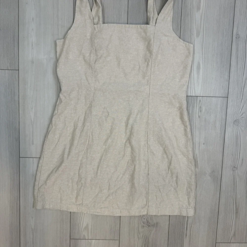 Old Navy Square-Neck Linen-Blend Mini‎ Dress - Size XL Flax Beige